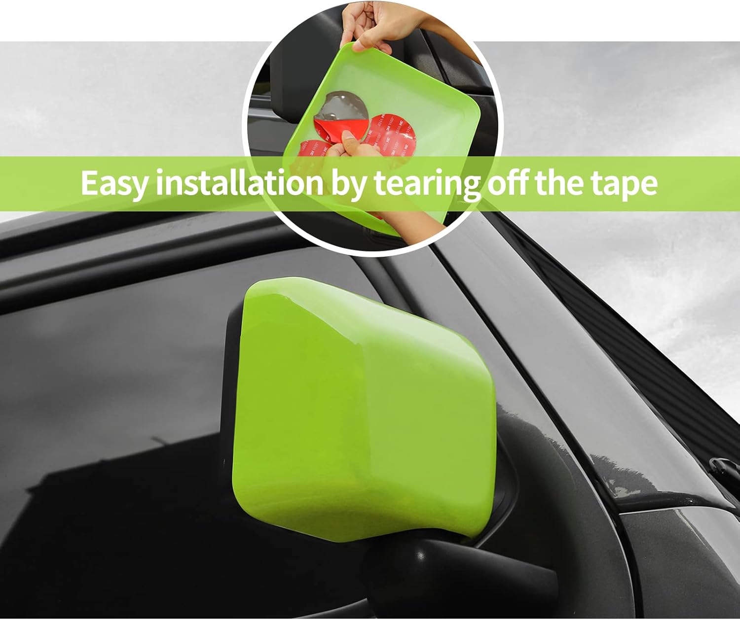 Side Mirror Covers Shell Trim Decoration for 2018-2025 Jeep Wrangler JL JLU & Jeep Gladiator JT Trunk(Green)