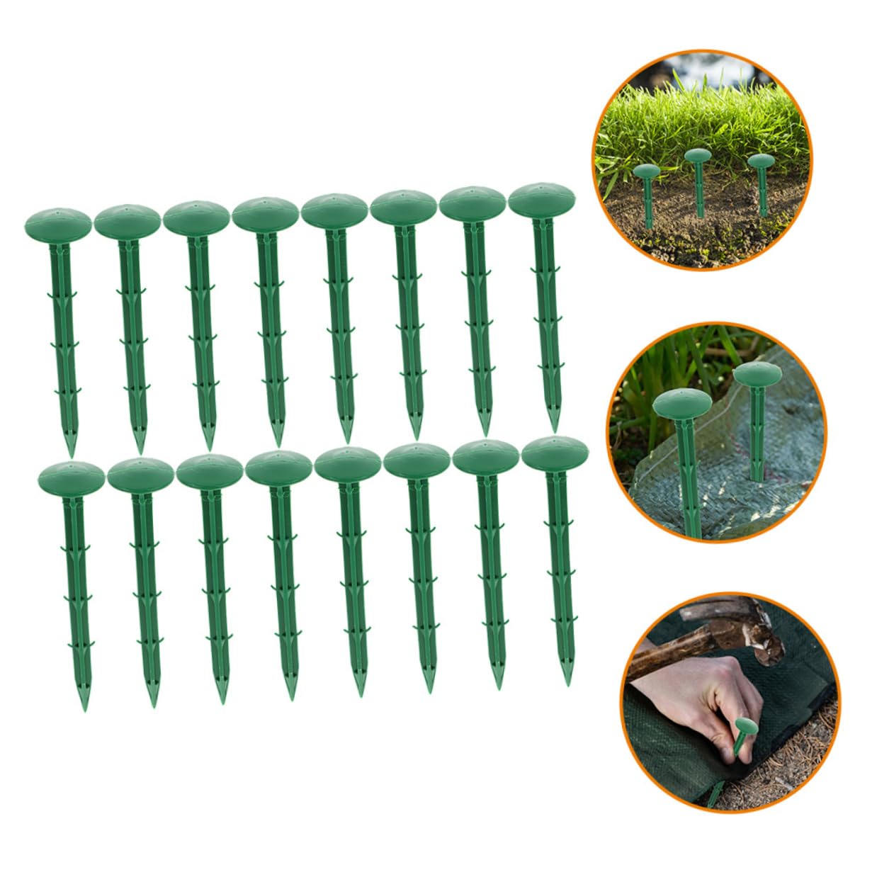 Piquets de Fixation au Verts 150 Pièces en Plastique pour Jardin