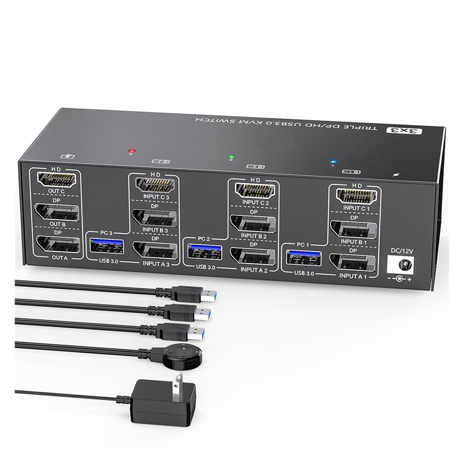 KVM303DH KVM Switcher HDMI-Compatible 3 in 3 Out 8K@60Hz, 4K@144Hz Triple Monitor for PC Keyboard Mouse U-Disk Printer-picture-21