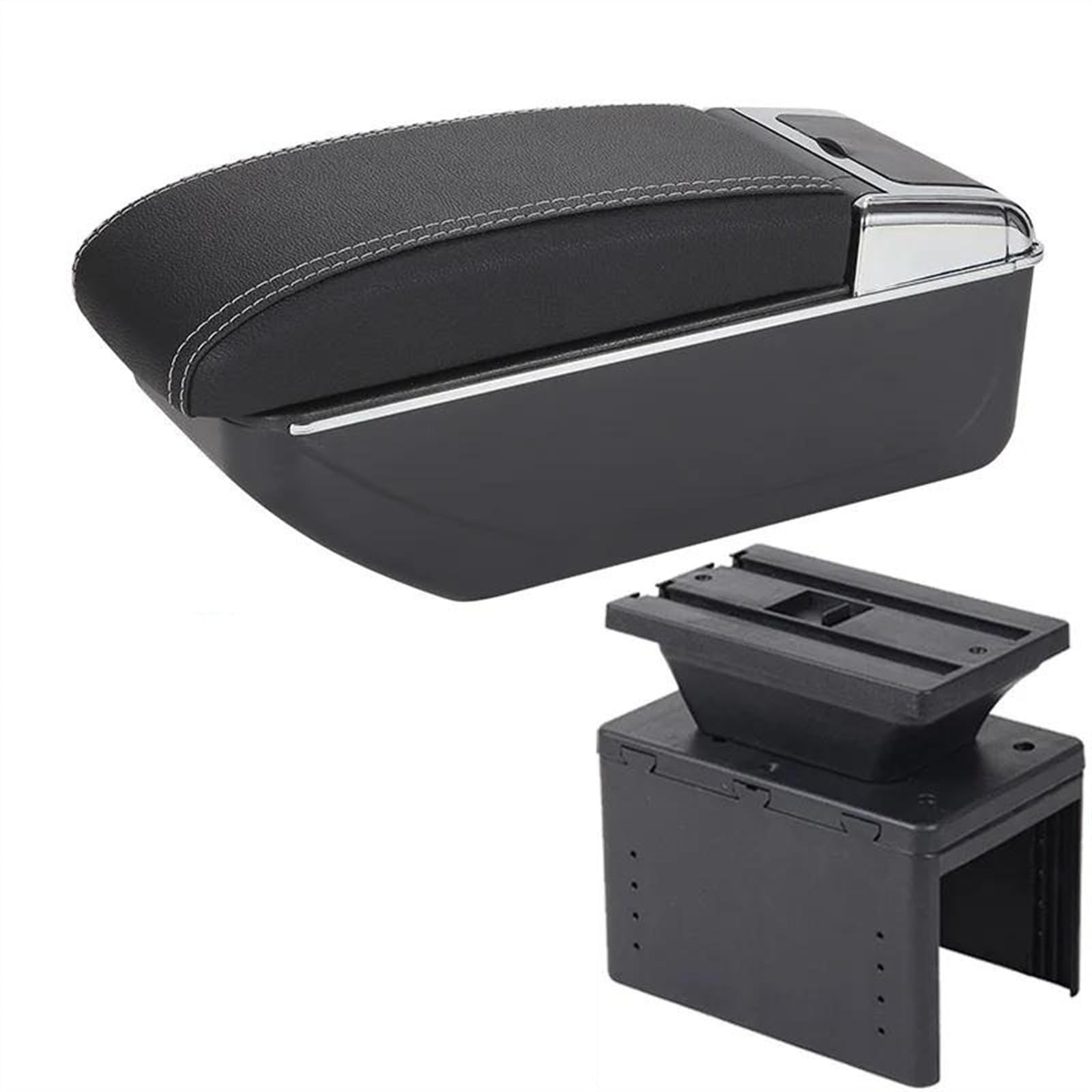 NOHEEU Car Armrest Box Parts Center Console Storage Accessories For Hyundai I20 2021 2022(D3 Black white NoUSB)