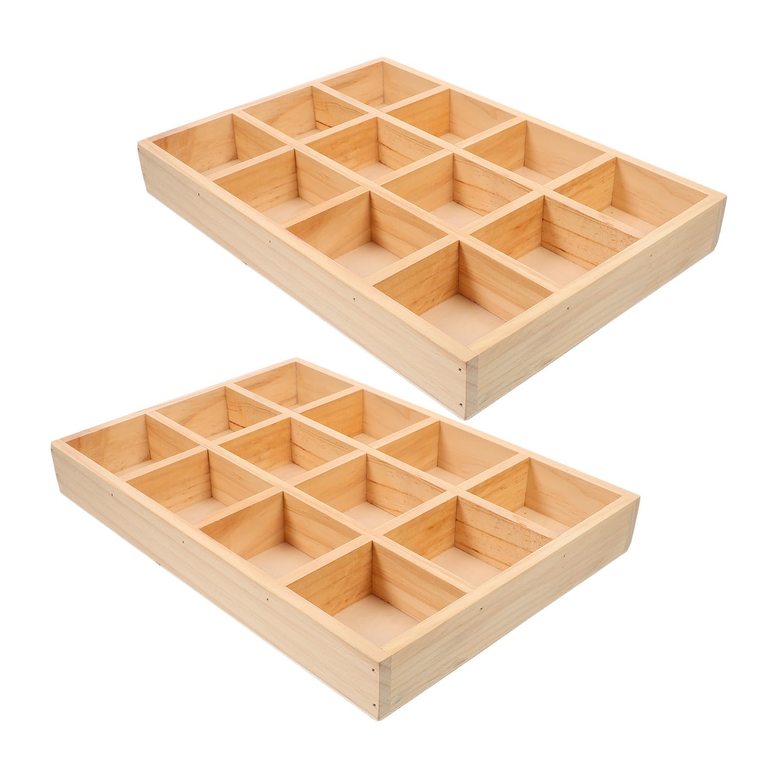 Vassoio Gioielli in Legno 12 Scomparti per Desktop e Hotel