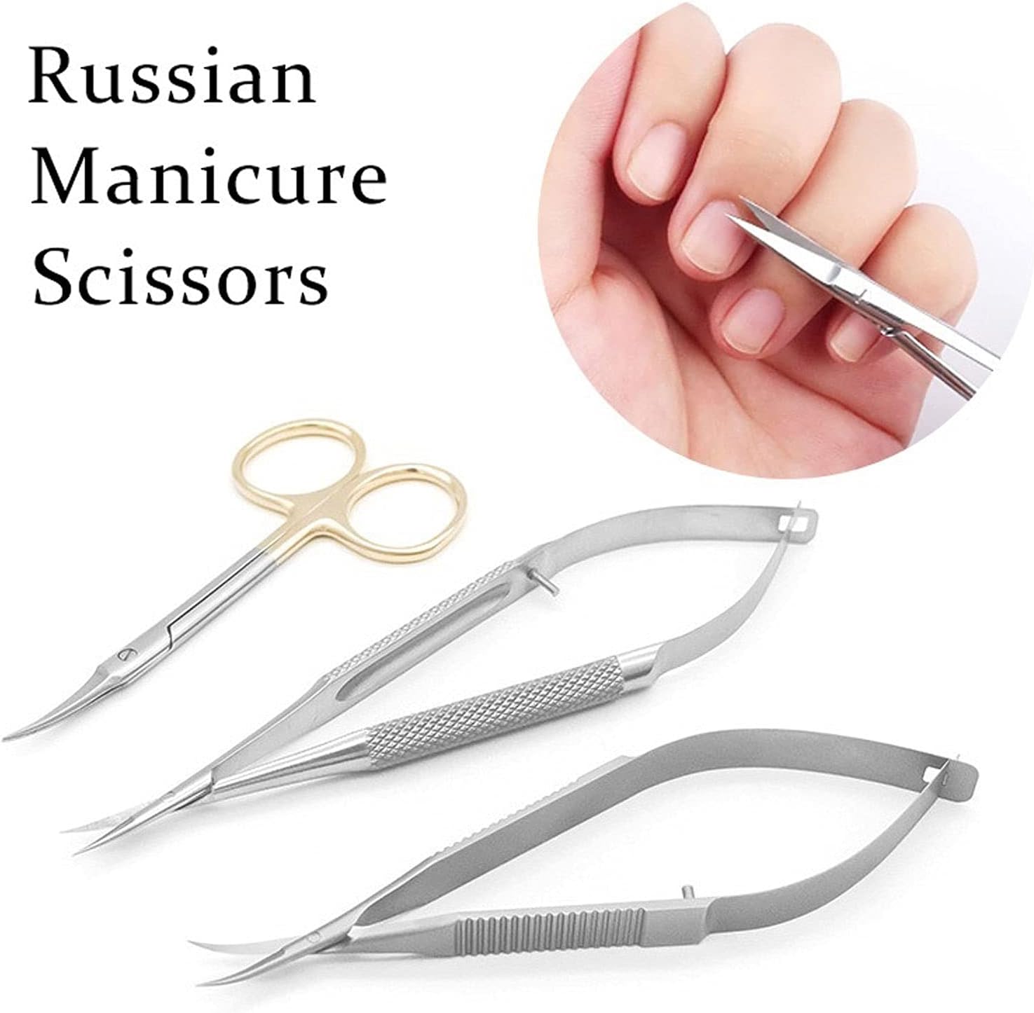 Ingrown Toenail Manicure Scissors Curved Tip Scissors Professional Stainless Steel Nail Dead Skin Remover Nail Clipper Salon Nail Tools (Color : A)
