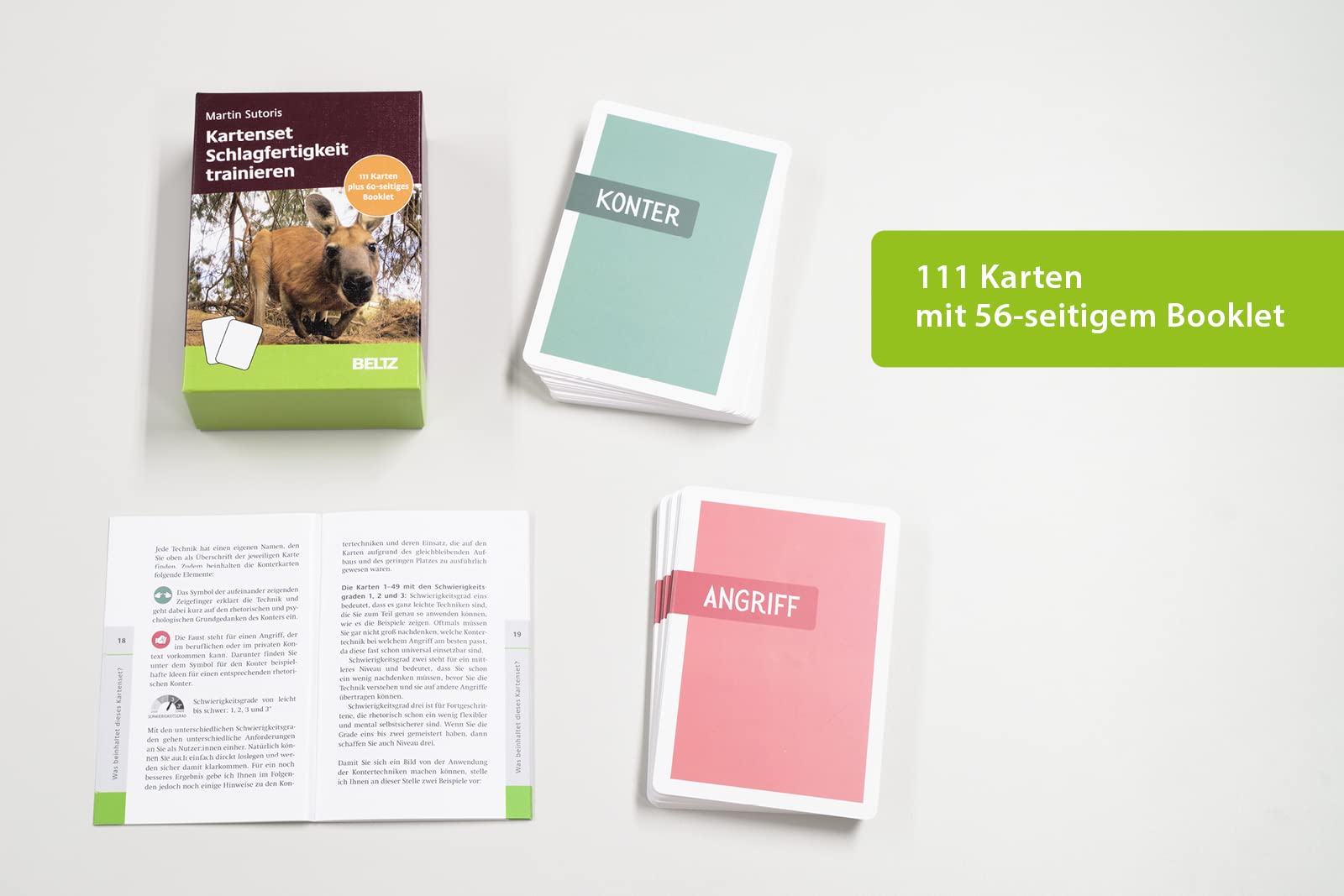 Kartenset Schlagfertigkeit trainieren: 111 Karten mit 56-seitigem Booklet (Coachingkarten)