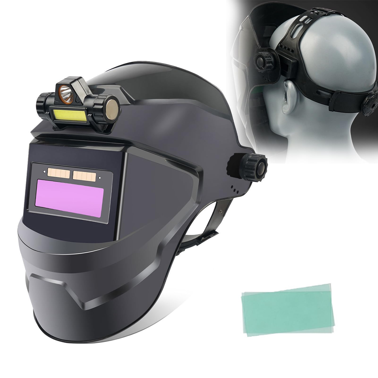 New Upgrade Welding Helmet with Light, Welding Face Guard with Auto-Dimming  Protection/Heat-Resistantt, Auto Darkening LCD Clear Welding Shield,  Grinding Hood Kit for Men (A) - Amazon.com