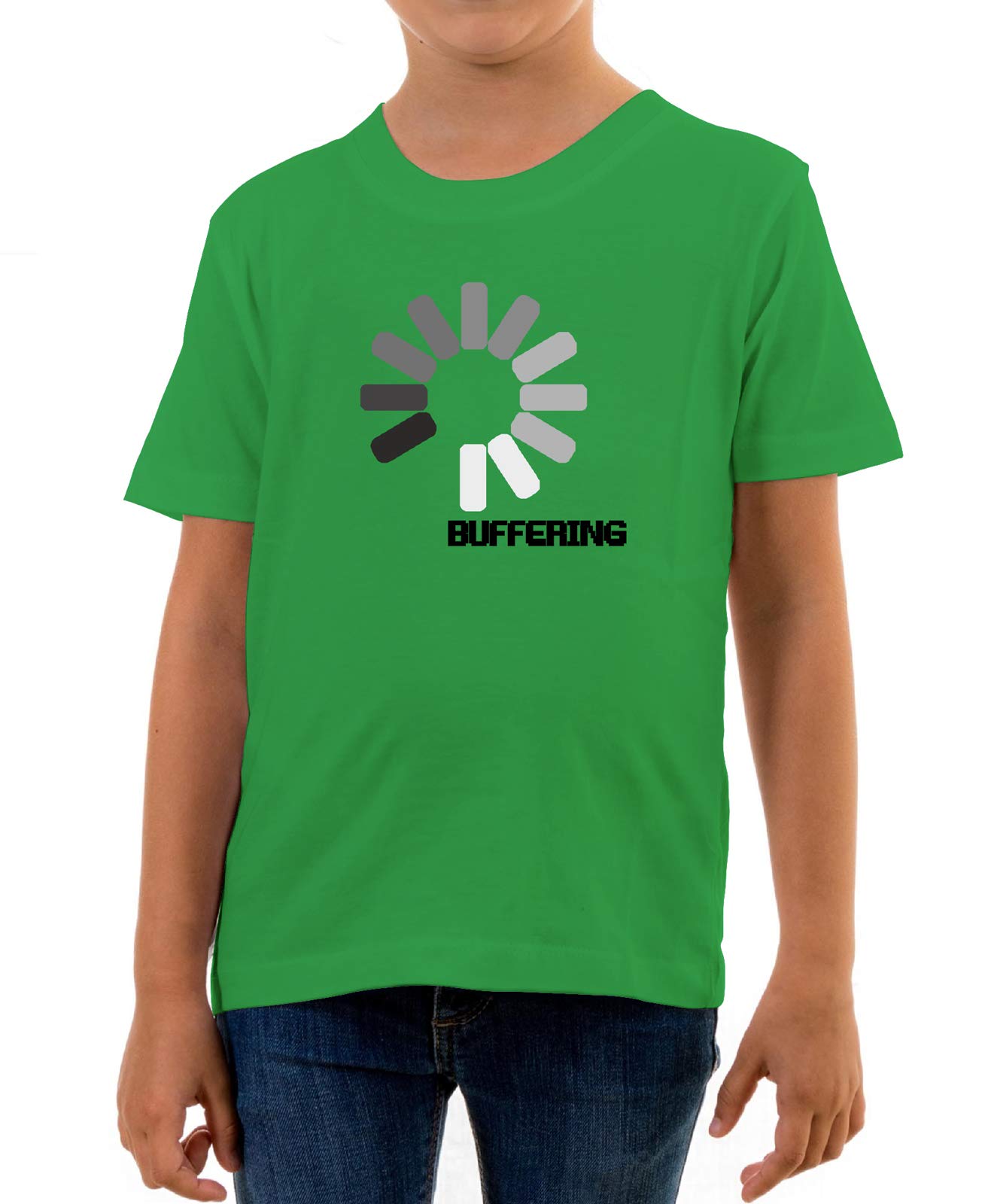 Reality Glitch Buffering Kids T-Shirt Irish Green
