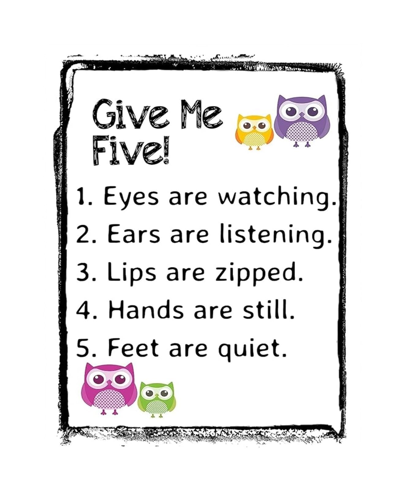 XGINERFEX Owl Themed Poster for Elementary Teachers, Classroom Decorations, Calming Corner Bulletin Board, Homeschool Nursery Room Gift(Unframed,16x24inch(40x60cm))