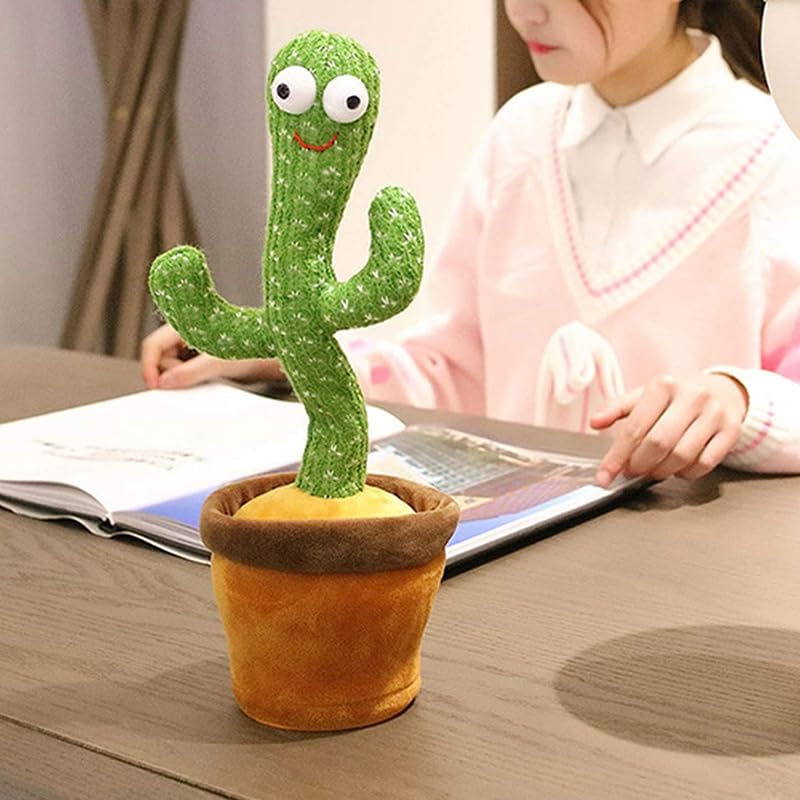 Image of PRIME Dancing Cactus Toy for Kids Talking Singing Baby Plush Electronic Voice Recording Repeats What You Say LED Lights Funny Toy for Girls and Boys (Dancing Cactus)