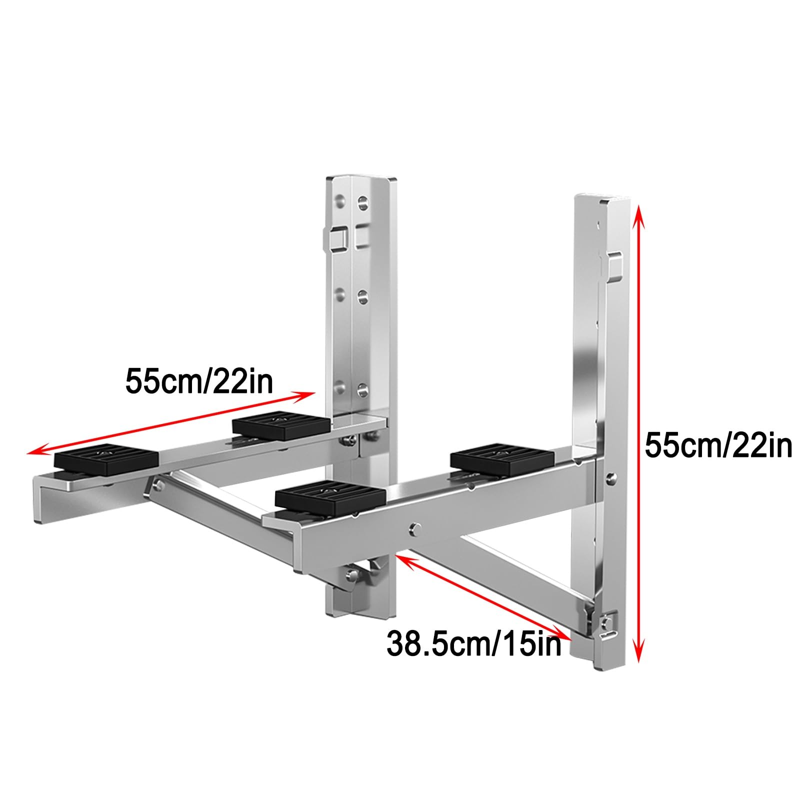 Wandkonsole Klimaanlage, Klima Splitgerät Wandkonsole mit Anti-Vibrations-Pads, aus Edelstahl für Bis zu 380 Kg(55x55x38.5cm/22x22x15in)