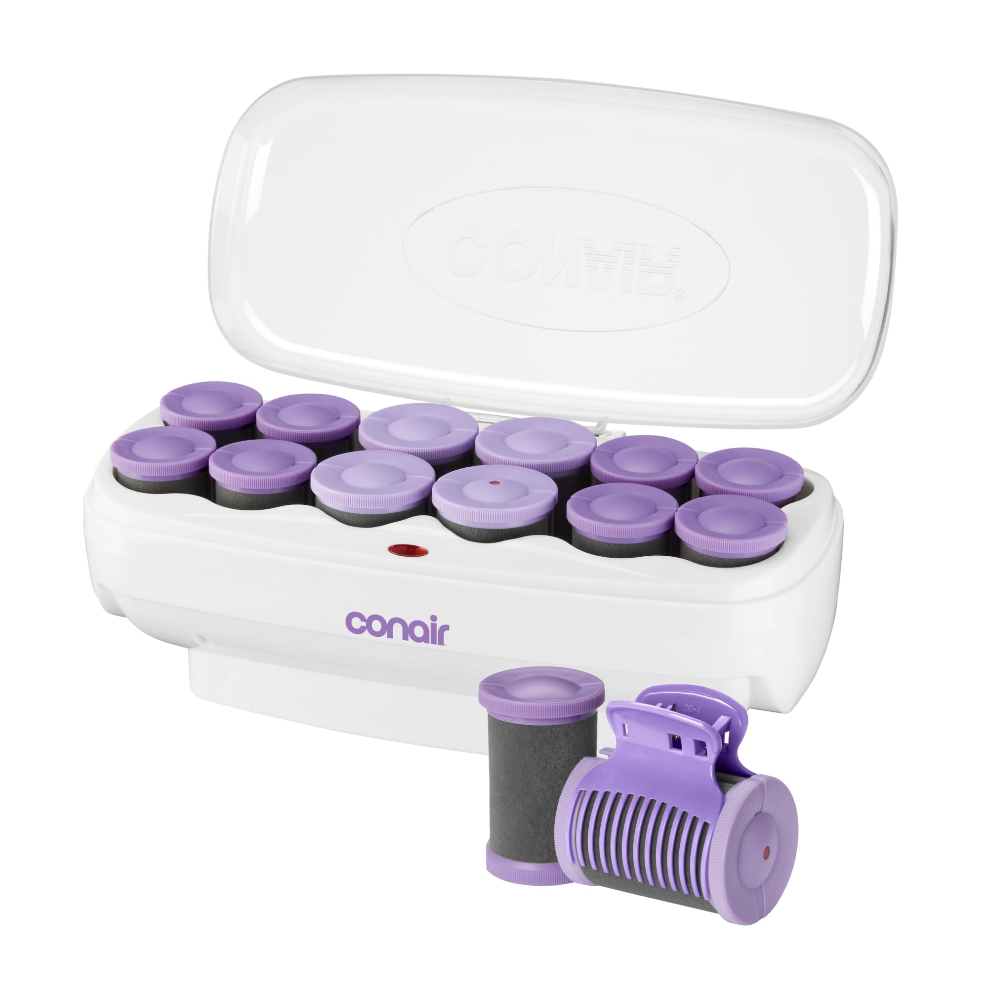 Photo 1 of Conair Hot Rollers for Long, Medium & Short Hair, 12 Ceramic Flocked 1½-Inch and 1¾-Inch Heated Hair Rollers with Clips, Hot Curlers for Women, Volume & Curls, Amazon Exclusive