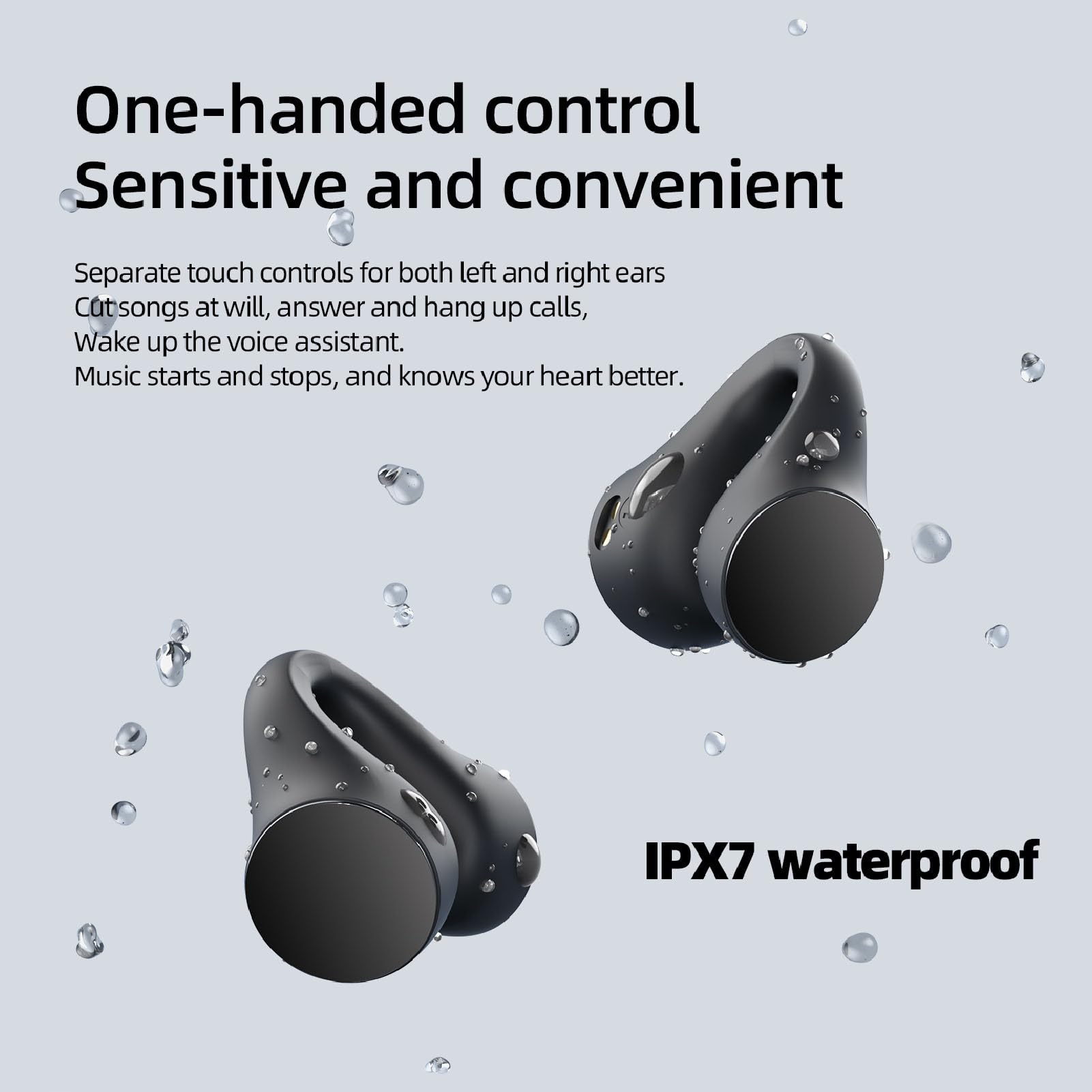 Cuffie a conduzione ossea Wireless Bluetooth 5.3 Auricolari con clip Resistenti al sudore Leggeri Comodi per la corsa Allenamenti in palestra Orecchie piccole Lega di allum