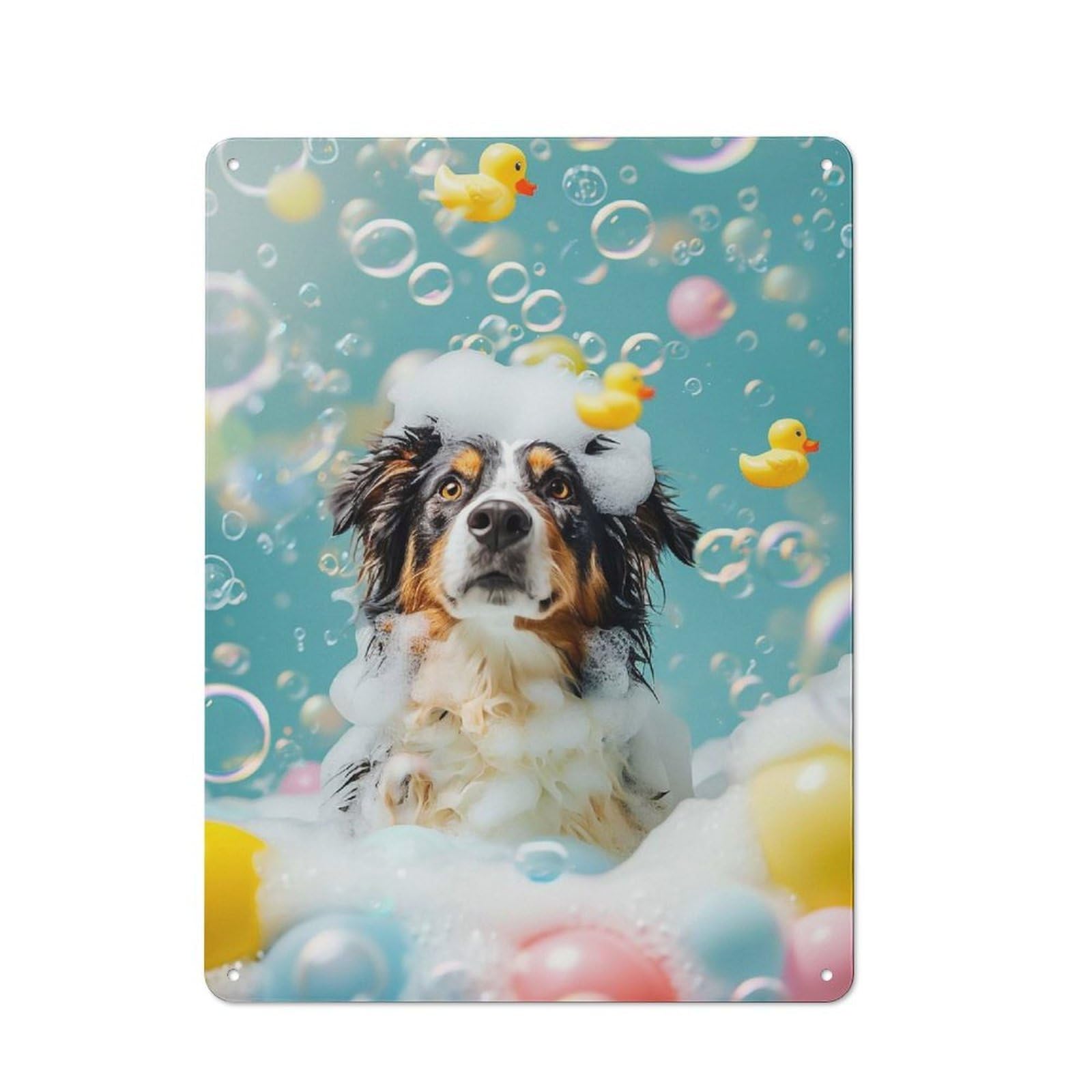 Junmoney Australian Shepherd Dog Rustic Metal Sign 40X30cm For Kitchen Or Home Bar, Gift For Kitchen Decor Lovers During The Christmas Season
