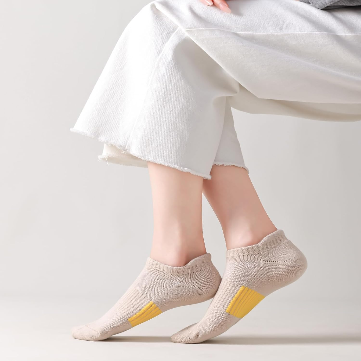 Ankle Socks Women Cushioned Athletic Low Cut Socks Thick Cotton Running Sock Non Slip No Show Sock 6 Pairs