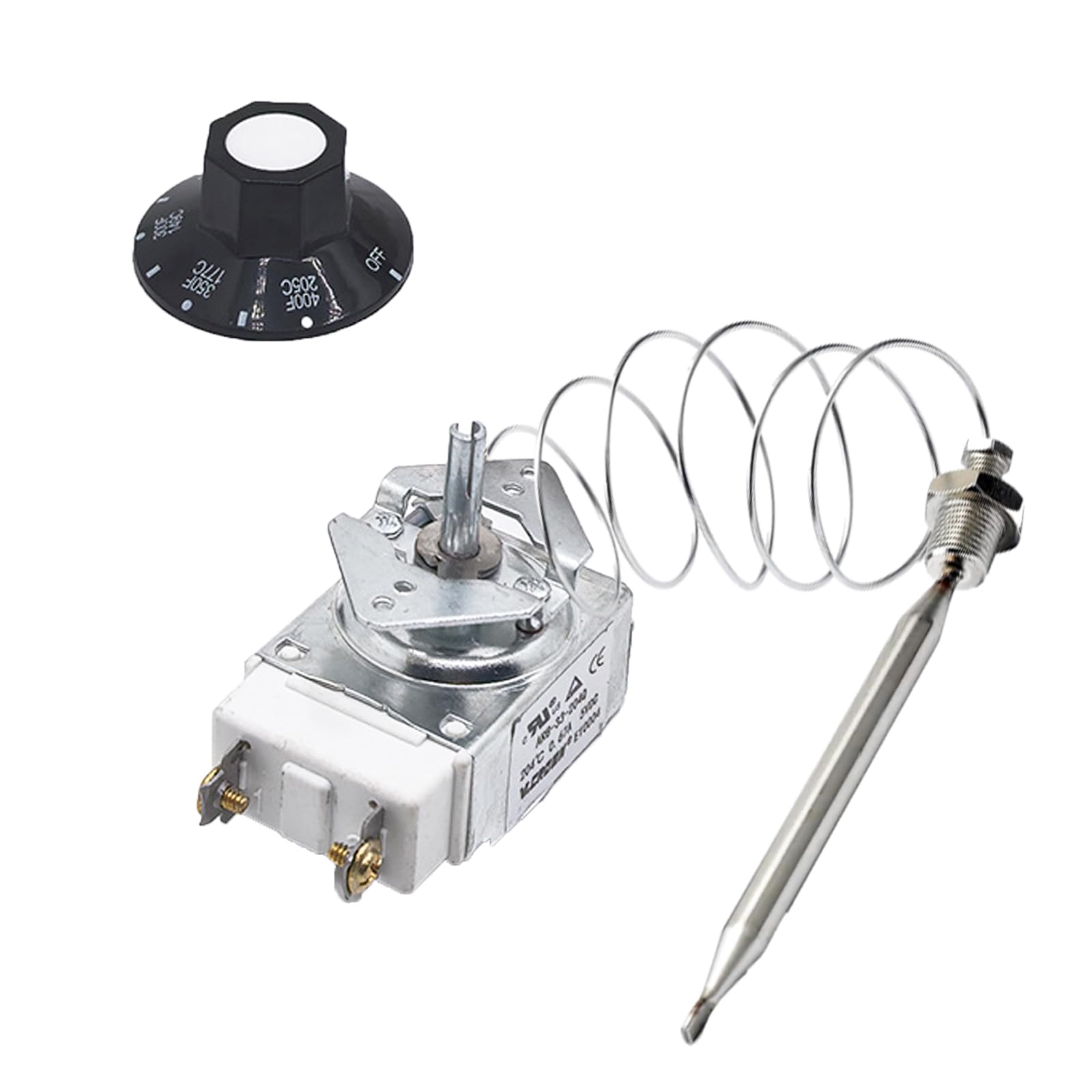 60125401 Deep Fryer 1175 Thermostat with Knob Switch, Millivolt Thermostat RX-1-36, 1/4