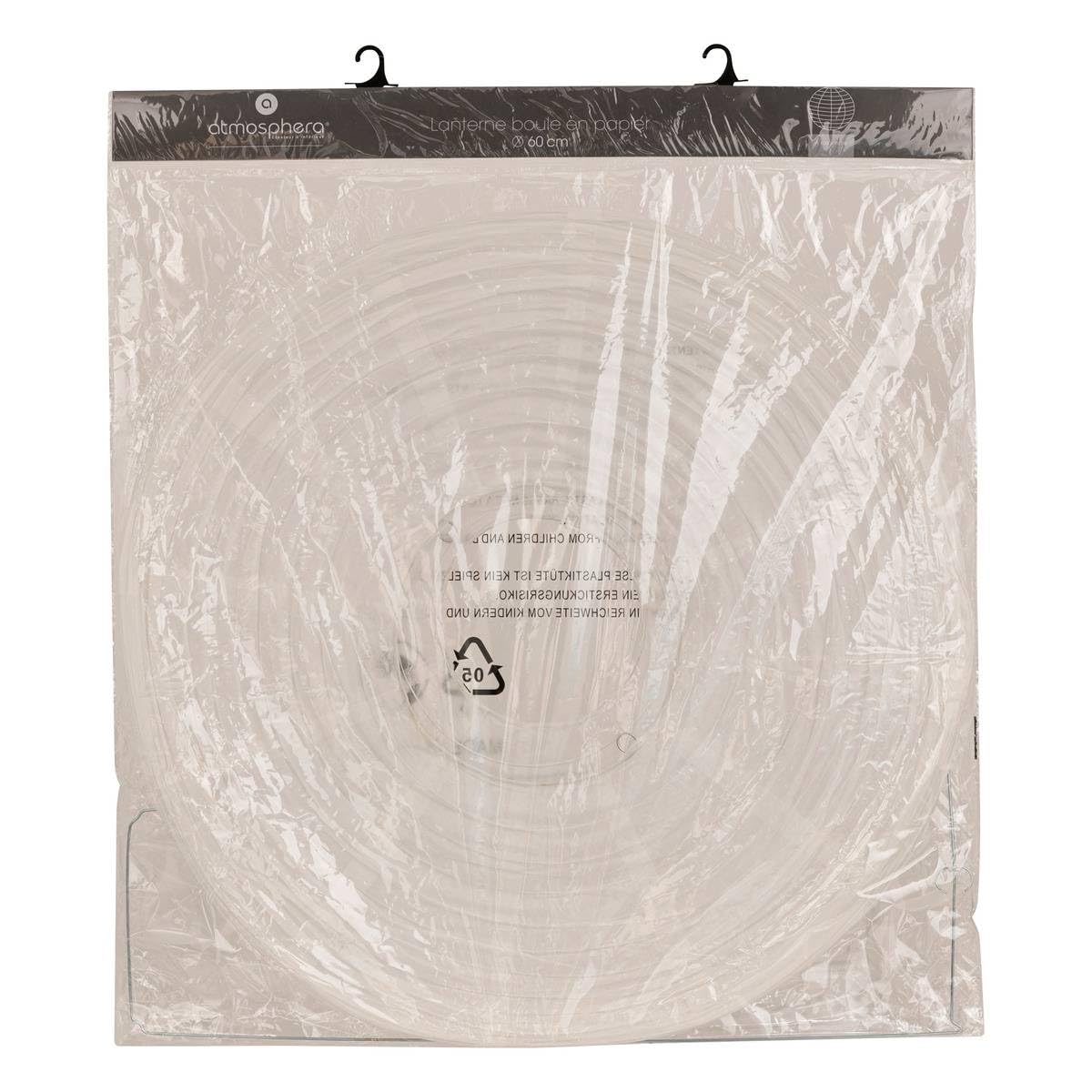 Atmosphera - Farol de bola - papel y metal - blanco - D60 cm