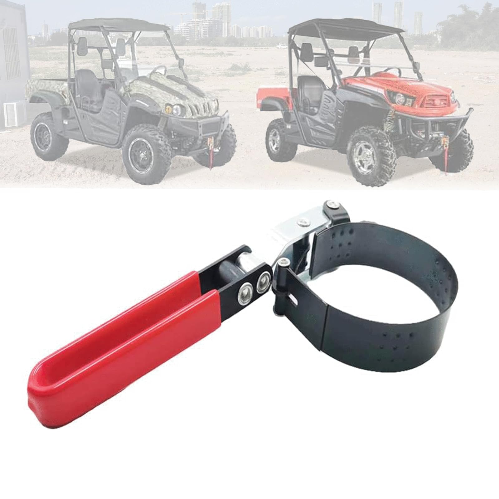 Chikia Hisun Oil Filter Wrench Tool Multi-Purpose Adjustable Filter Removal Wrench For UTV ATV Hisun Coleman Massimo Axis Bennche Cub Cadet(2.3”-2.8”)