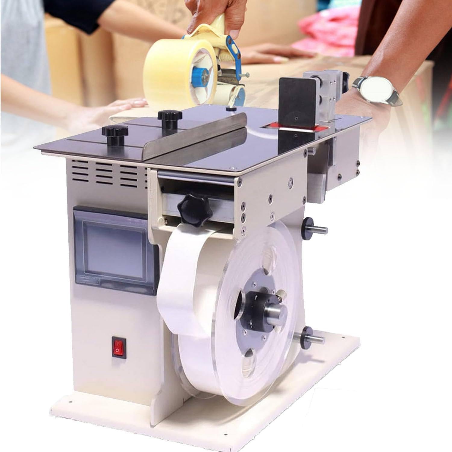 Etichettatrice automatica ad angolo retto - Velocità regolabile, Applicatore di etichette ad angolo a 90° pelabile da 200 W per imballaggi cosmetici ed elettronici
