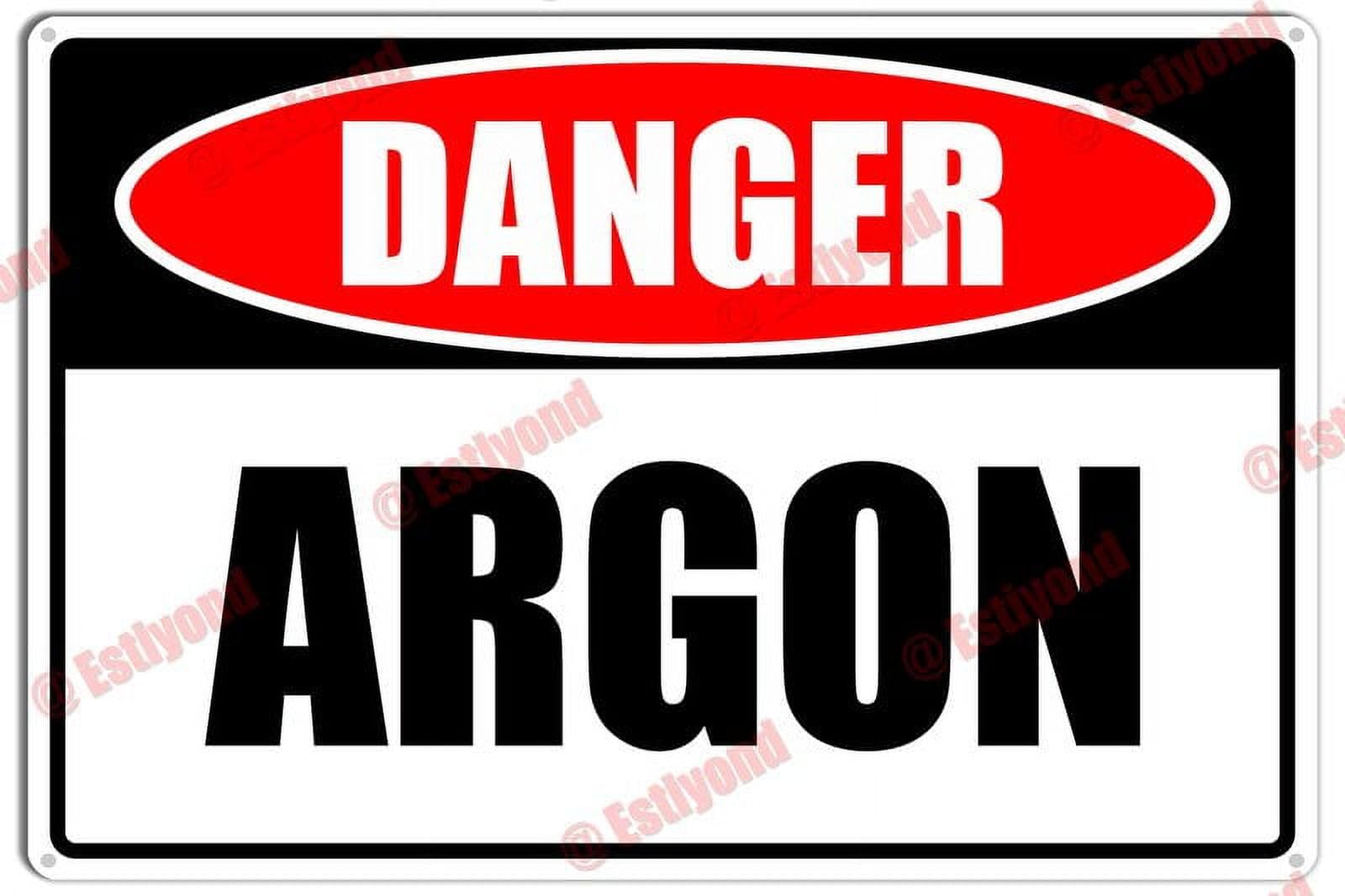 peiyeety Argon Caution Warning Notice Aluminum Metal Sign 12x16 Inches