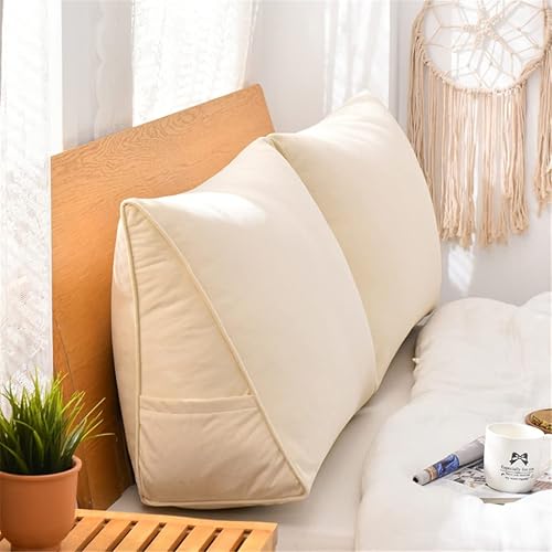 Almohadas de lectura y descanso en cama cojín triangular de terciopelo relleno de algodón PP respaldo lumbar soporte tapizado para sofá cama