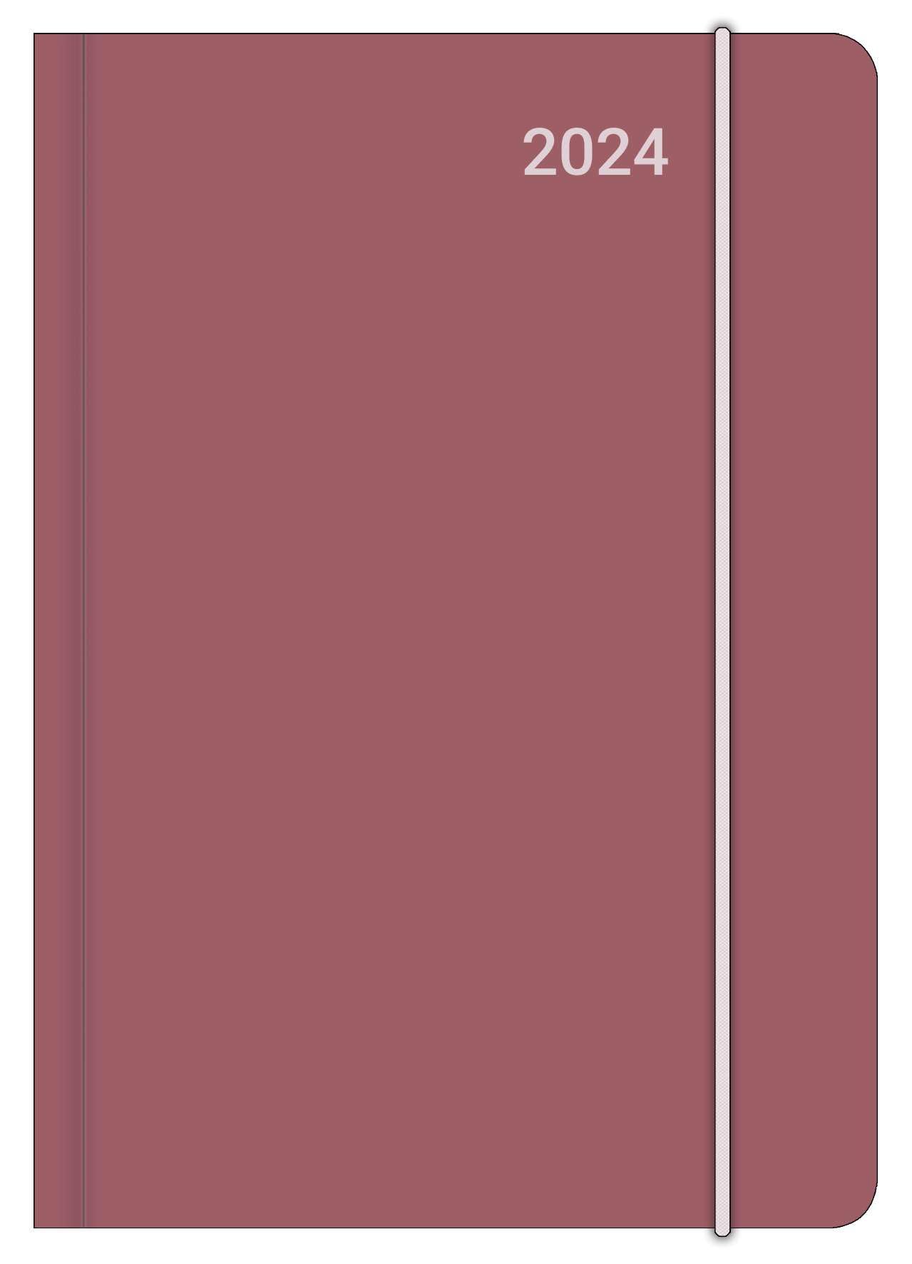 Berry 2024 Diary Book Calendar Pocket Calendar 12 x 17: Midi Flexi Diary EarthLine, White, 12 x 17 cm