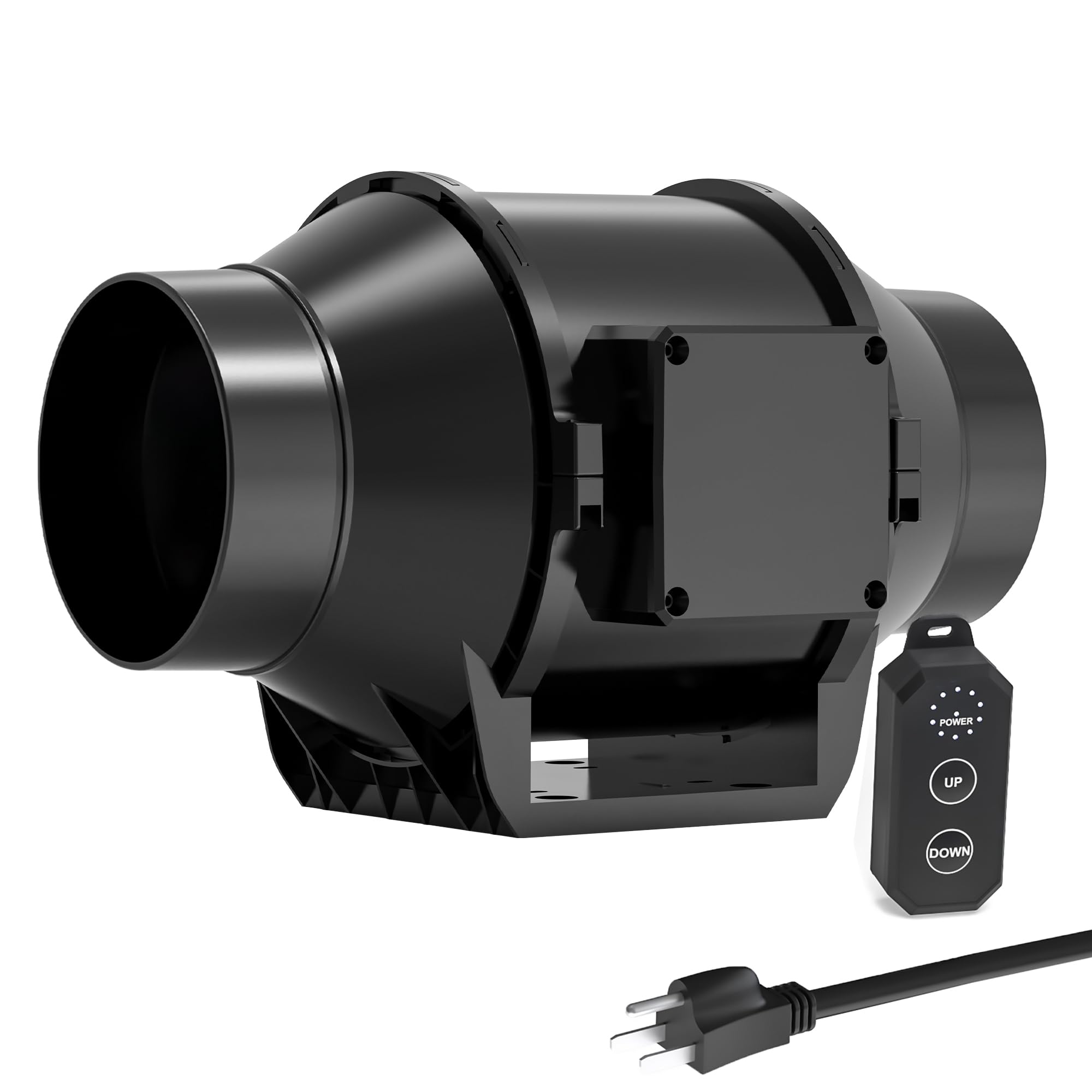 Toolazy Pro 6" Inline Duct Fan 405CFM with 10-Speed Digital Button Controller - EC Motor Ventilation Kit for Basement Dehumidification, Hydroponic Systems & Grow Tent Air Exchange (Ultra-Quiet Design)