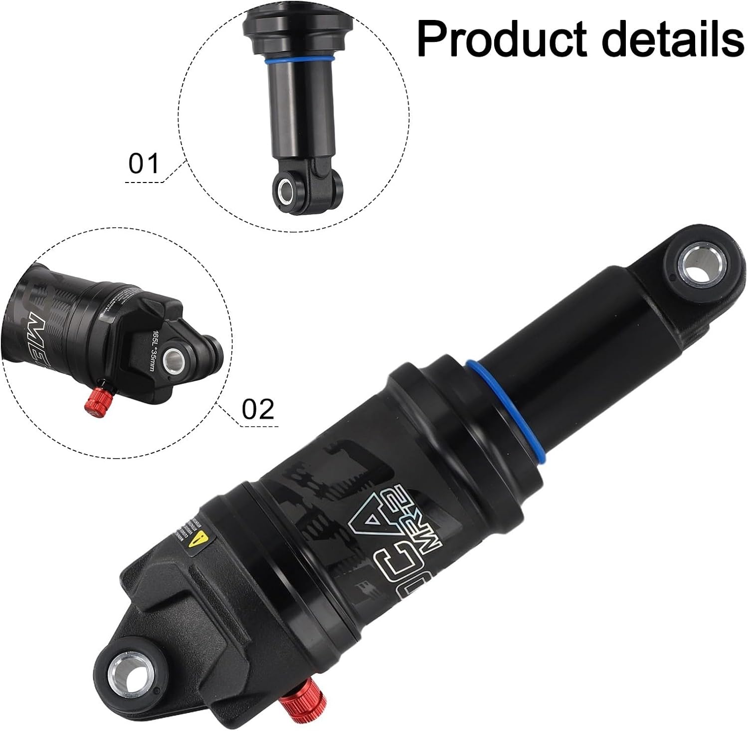 Adjustable Air Rear Shock For Mountain Bike With Rebound And Lockout, Aluminum Alloy Shock Absorber Compatible With Various Road Conditions (190MMx50MM)