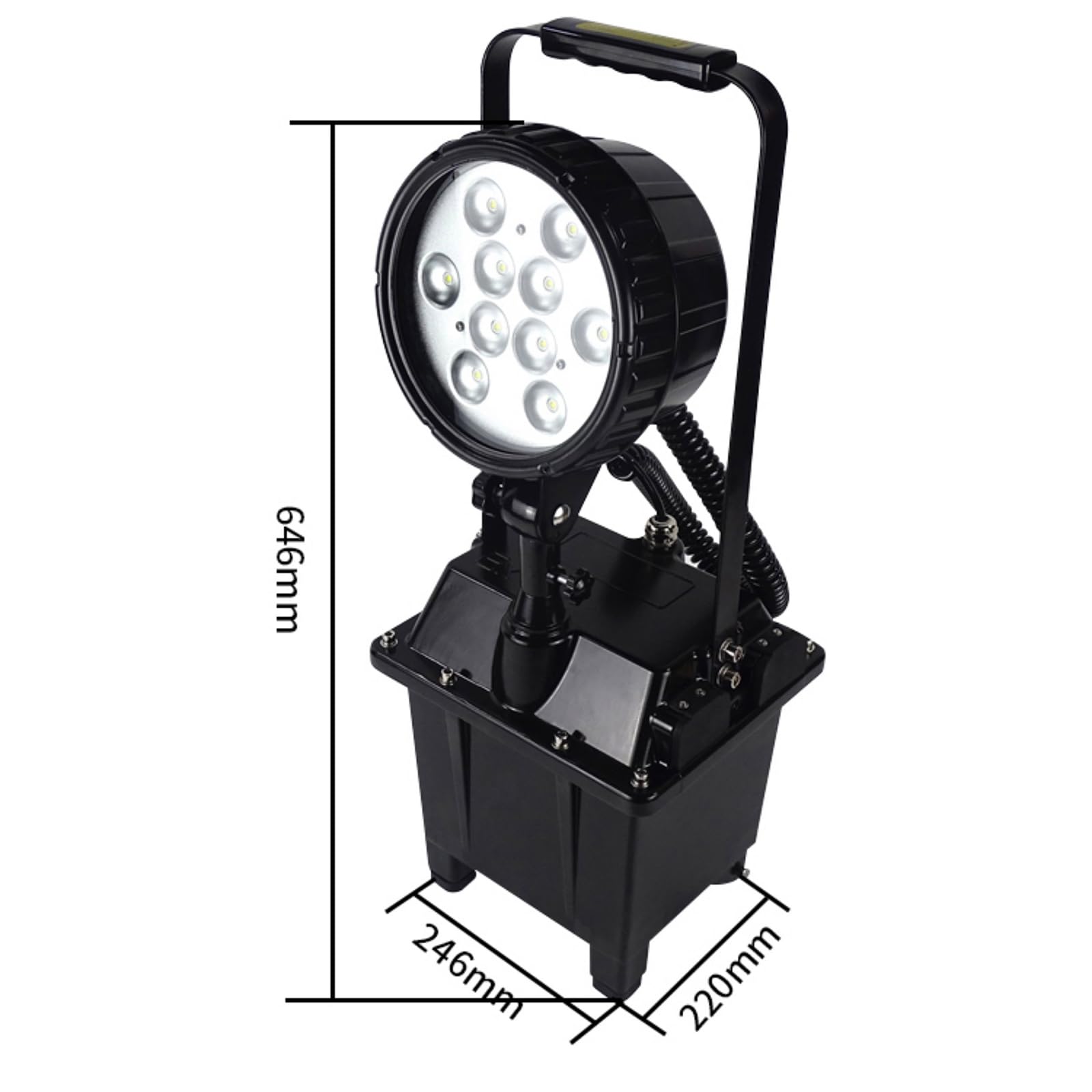 Światło robocze LED, przenośny reflektor, obszar napromieniowania 15㎡-30㎡, wodoodporny, ładowalny, idealny do biwakowania, wędkowania, naprawy samochodów, oświetlenia roboczego i turystyki
