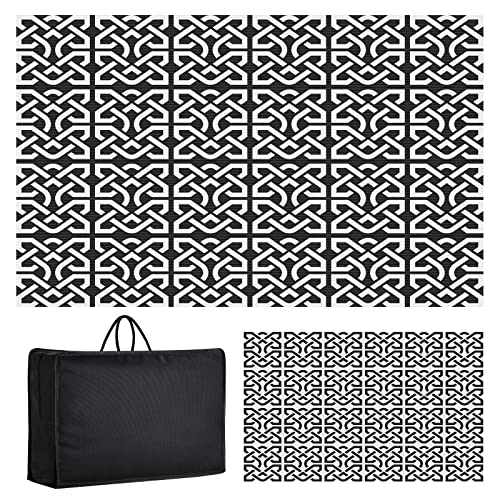 Bonergy Reversible Outdoor Mats, Plastic Straw Rug Indoor Outdoor Area Rug Portable Outside Rug Floor Mat Non-Slip Modern Waterproof Rug for RV Backyard Deck Picnic Beach Camping (White/Black,6'x9') - Image 7