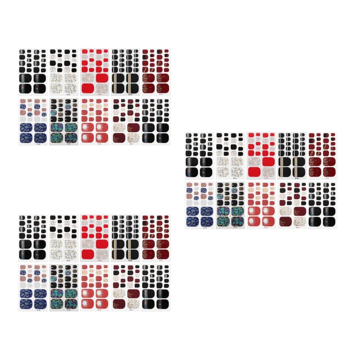 SHERCHPRY 3 Set Sticker Per Unghie Impermeabili Fantasie Colorate Per Decorazione Unghie Per Speciali E 12 Pezzi*3