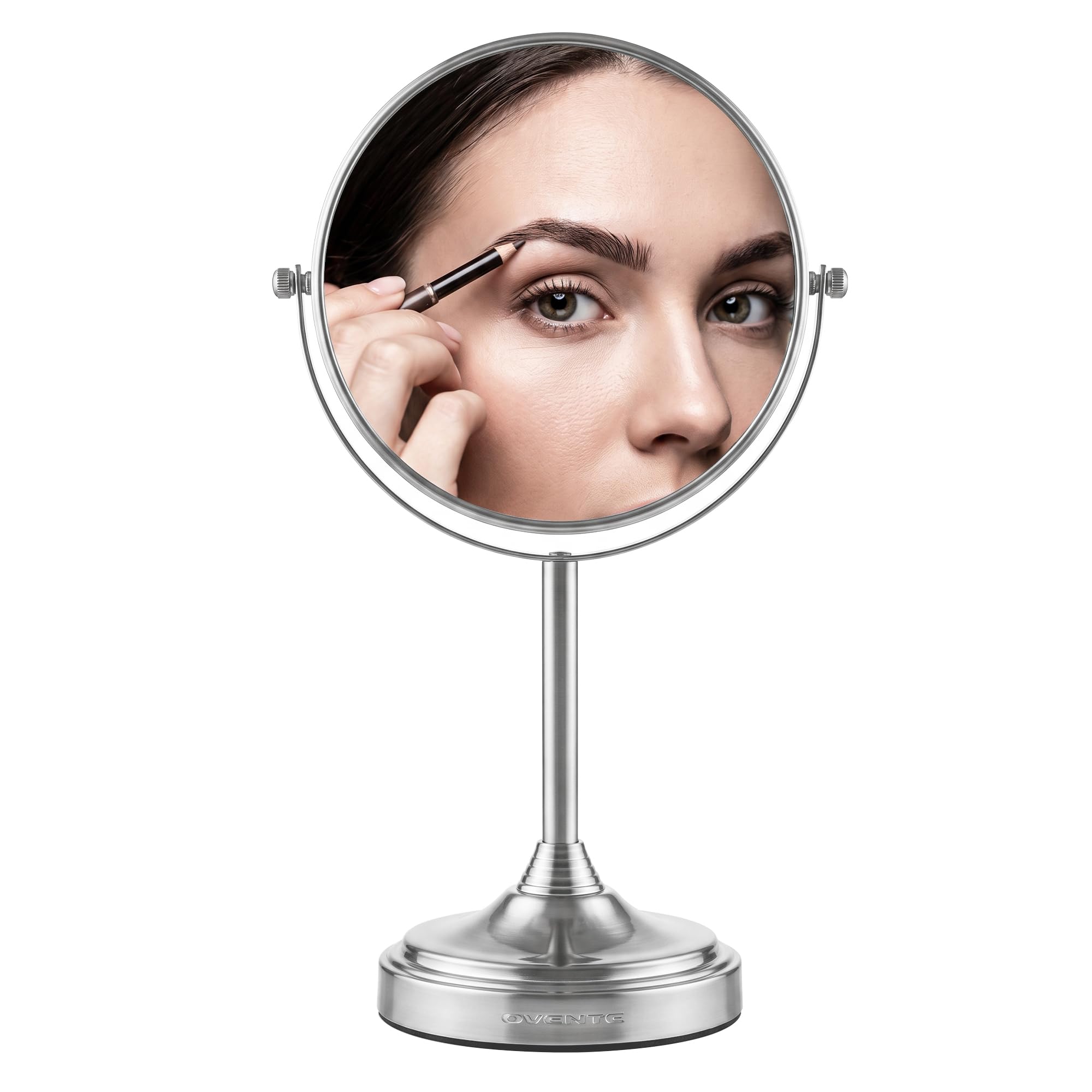 OVENTE 7" Tabletop Magnifying Makeup Mirror, Polished Chrome MNLCT70CH1X7X