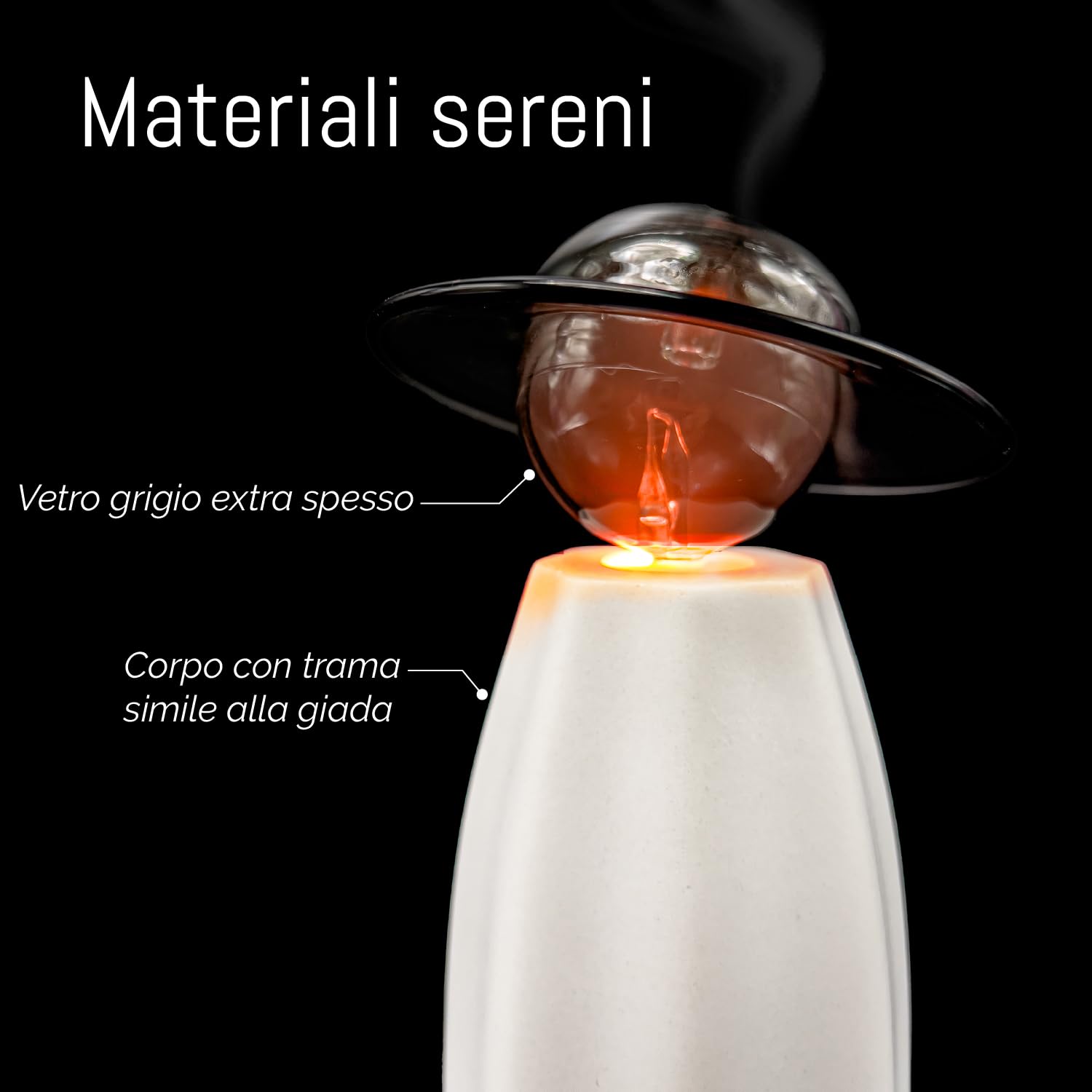 Scarecrow Diffusore di oli essenziali Senza Acqua Nebulizzatore | Vetro e resina artigianale, Senza fili, Silenzioso <30dB, Spegnimento auto 3h, Per oli essenziali puri e Olio profumato