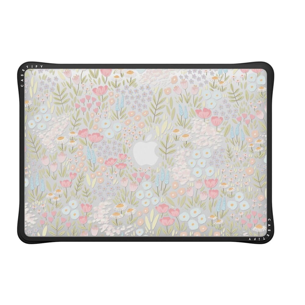 CASETiFY Impact MacBook Air 13" (M1/Intel) Case [Cushioned Impact Corners/Scratch-Resistant/Anti-Slip Grip] - Eleanor - Clear Black