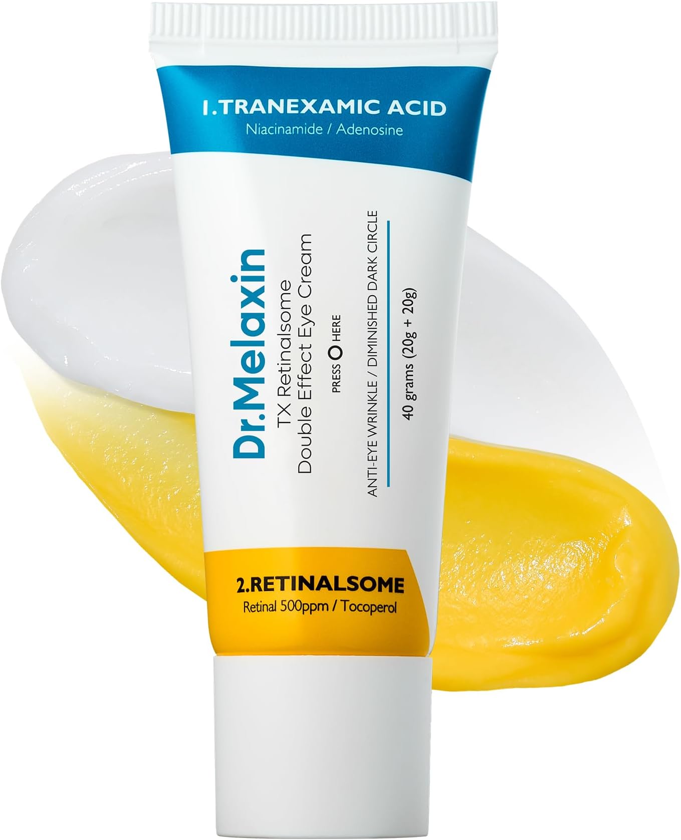 Dr.Melaxin TX Tranexamic Acid Retinalsome Dual Eye Cream with Adenosine Niacinamide for Dark circle Repairing | Daily Anti-Aging Under Eye Care | 50ml - Korean Skin care