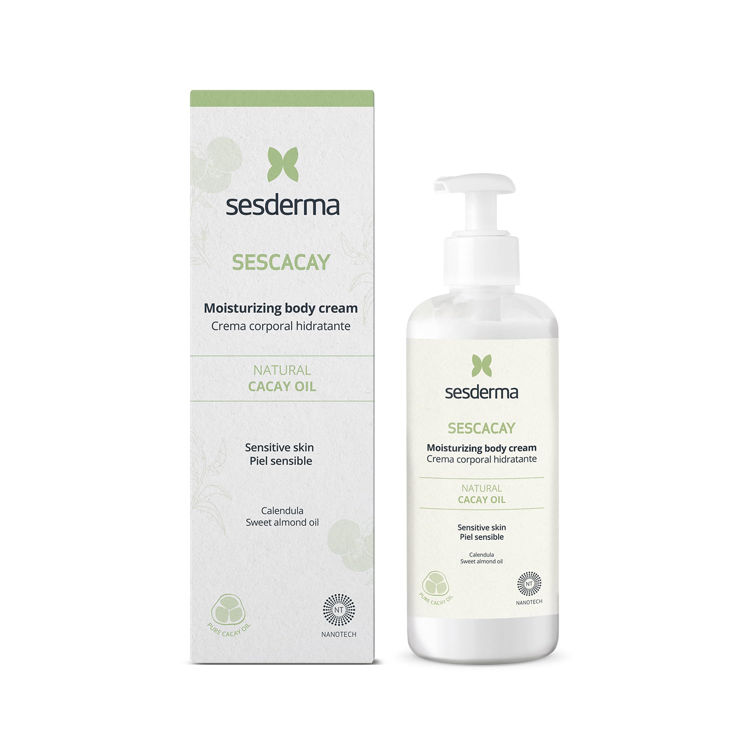 Sesderma SESCACAY Moisturizing Body Cream | Deep Hydration & Nourishment with Cacay Oil, HP Retinoate & Botanical Extracts | Soothes, Repairs & Softens Dry or Sensitive Skin | 8.5 fl oz