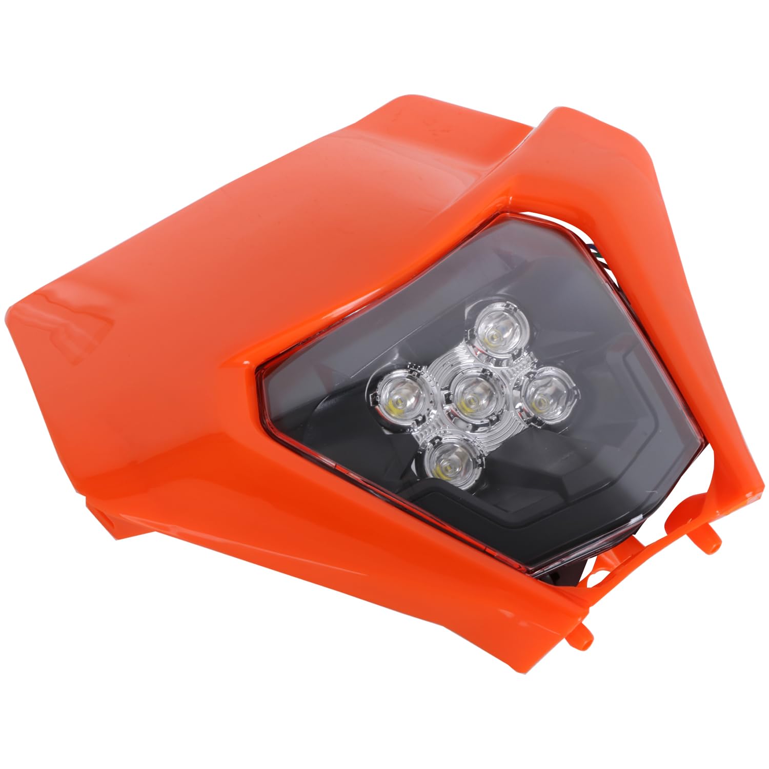 JFG RACING Faro Anteriore Universale Motocross,Mascherina Moto con Faro per la maggior parte delle SX SXF EXC EXCF Motocross Enduro Supermoto-Arancione