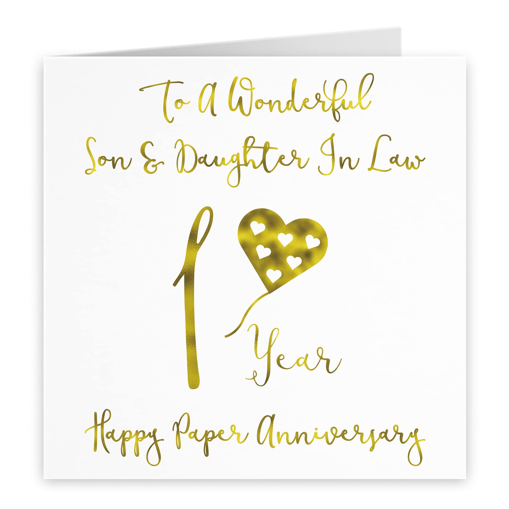 Hunts England, Son And Daughter In Law 1st Anniversary Card, To A Wonderful Son & Daughter In Law, 1 Year - Image 2