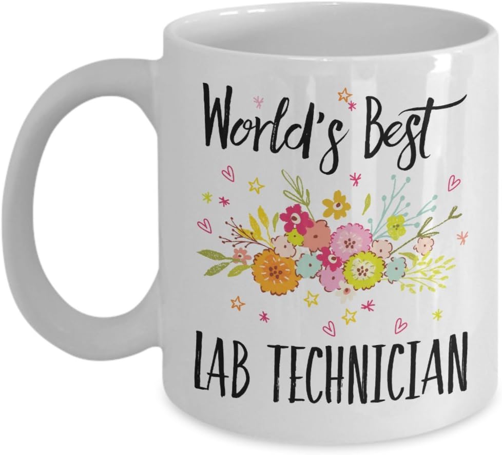 Lab Technician Mug - World's Best Lab Technician Gift Coffee Cup - Office Coworker Colleague Birthday Christmas Thank You Appreciation Gift Present (15oz)