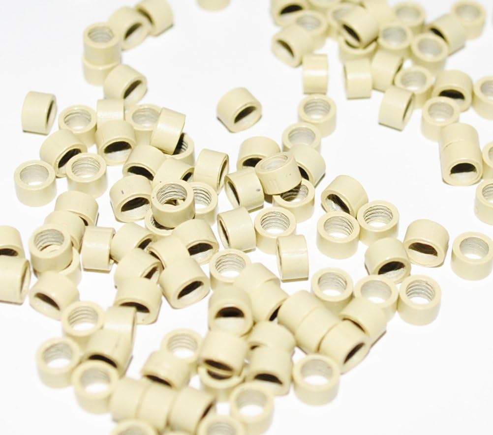 Screw Micro Rings - 200 Blonde 4mm Beads Thread for I Tip or Feather Hair Extensions