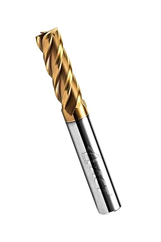 ACCUT A4KES - Fresa cuadrada de carburo de 0.394 in - Broca de fresado de 4 flautas para acero, acero forjado, acero endurecido, cobre, aleaciones y