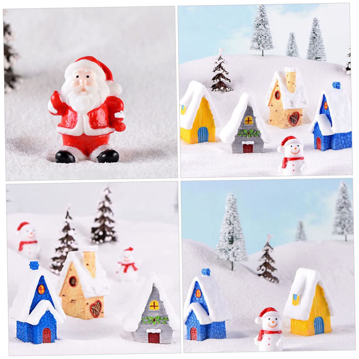 Hemoton Adornments for Xmas Decor House 7pcs Miniature Ornaments Decorative Christmas Village Toys