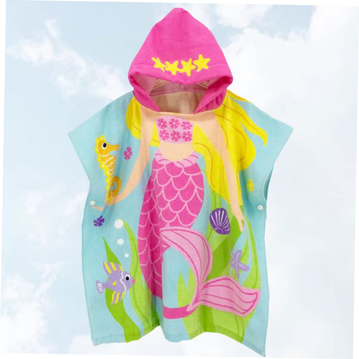 MAGICLULU Kinderkapuzenstrandtuch Aus Baumwolle Tragbar Mit Cartoon-Muster Strandkleidung Und Bademantel Für Junge Mädchen