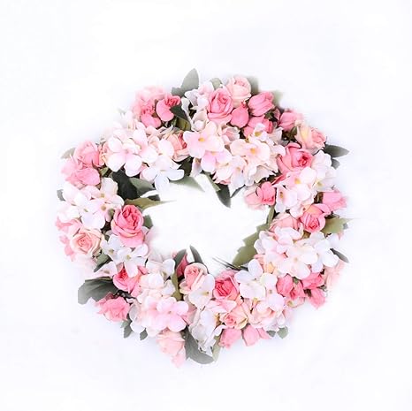 Amazon Li Hua Cat造花 手作り きれい 店舗 玄関 壁掛け 庭園 飾り 結婚式 造花 花輪 撮影 道具 パラスチック 絹布 アジサイ ピンク 造花 オンライン通販