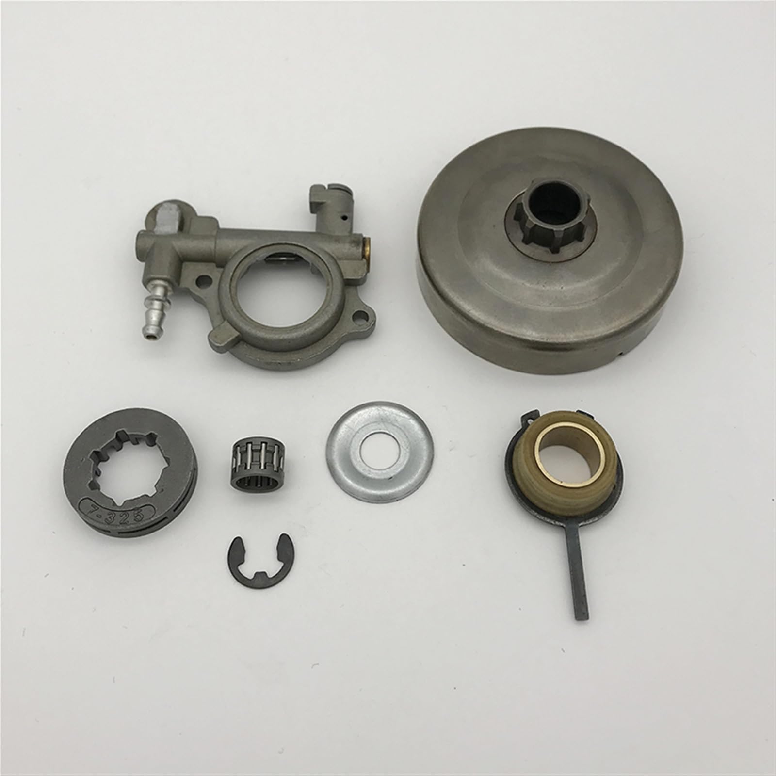 Wivplex Kit de piñón llanta bomba aceite for STIHL, 026 MS260 PRO MS 260, embrague tambor motosierra 325 paso, pieza repuesto pequeña 7 estrías y dientes Bomba de aceite para motosierra