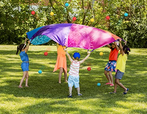 B. toys - Fallschirm für Kinder - Fallschirm Spielen mit 15 bunten Bällen - Windzelt mit 12 Griffen - Outdoor-Spiele für Kinder - 3 Jahre +