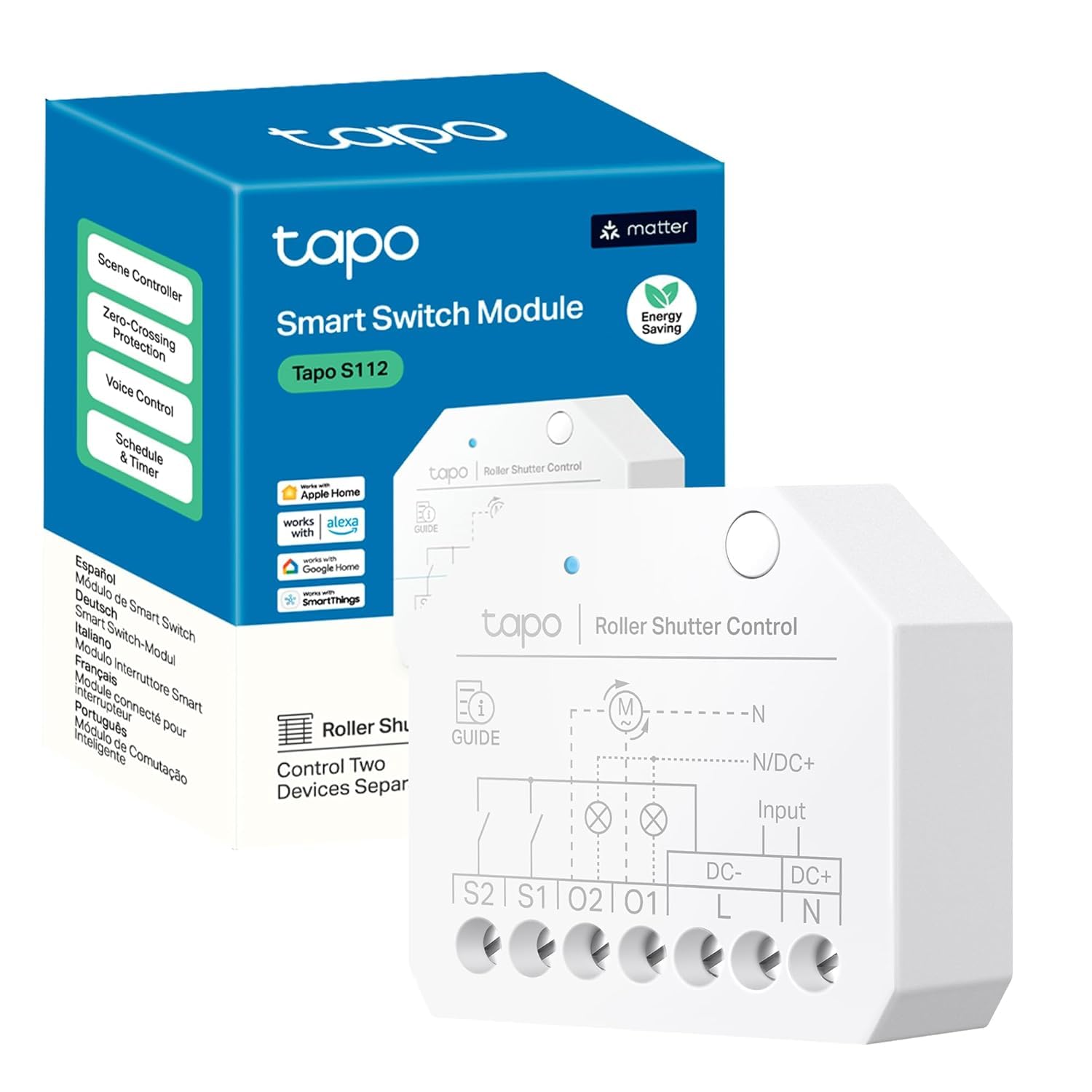 Tapo Interrupteur Volet Roulant Connecté Matter Relais double 6A S112