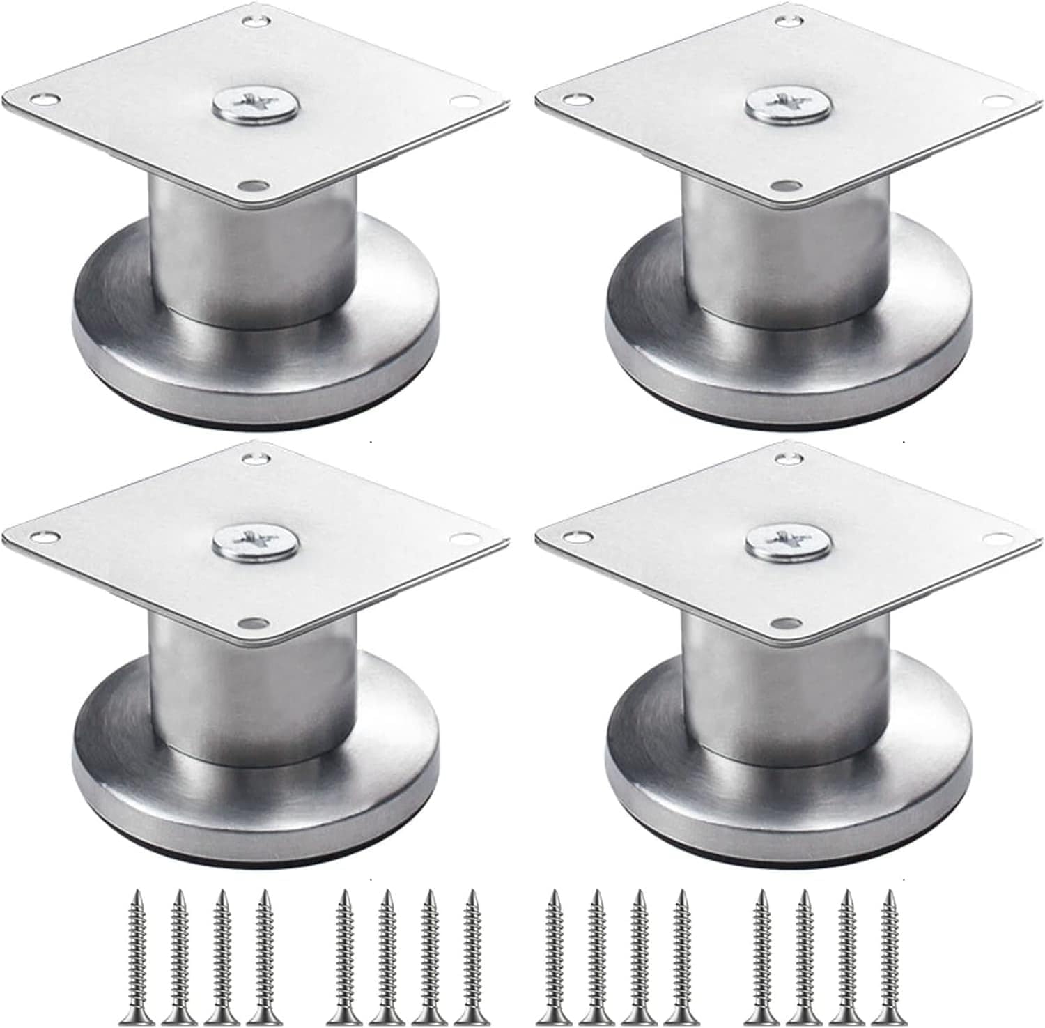 Feng Shui， Gambe per mobili Set di 4 Gambe per mobili, Piedini per Tavolo Regolabili in Acciaio Inossidabile, Gamba di Supporto per Divano di Ricambio per carichi Pesanti, per Supporto TV Letto Piano