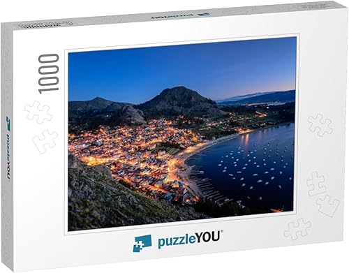 Vista superior de la montaña del lago Titicaca al atardecer en Copacabana... Rompecabezas con 1000 piezas