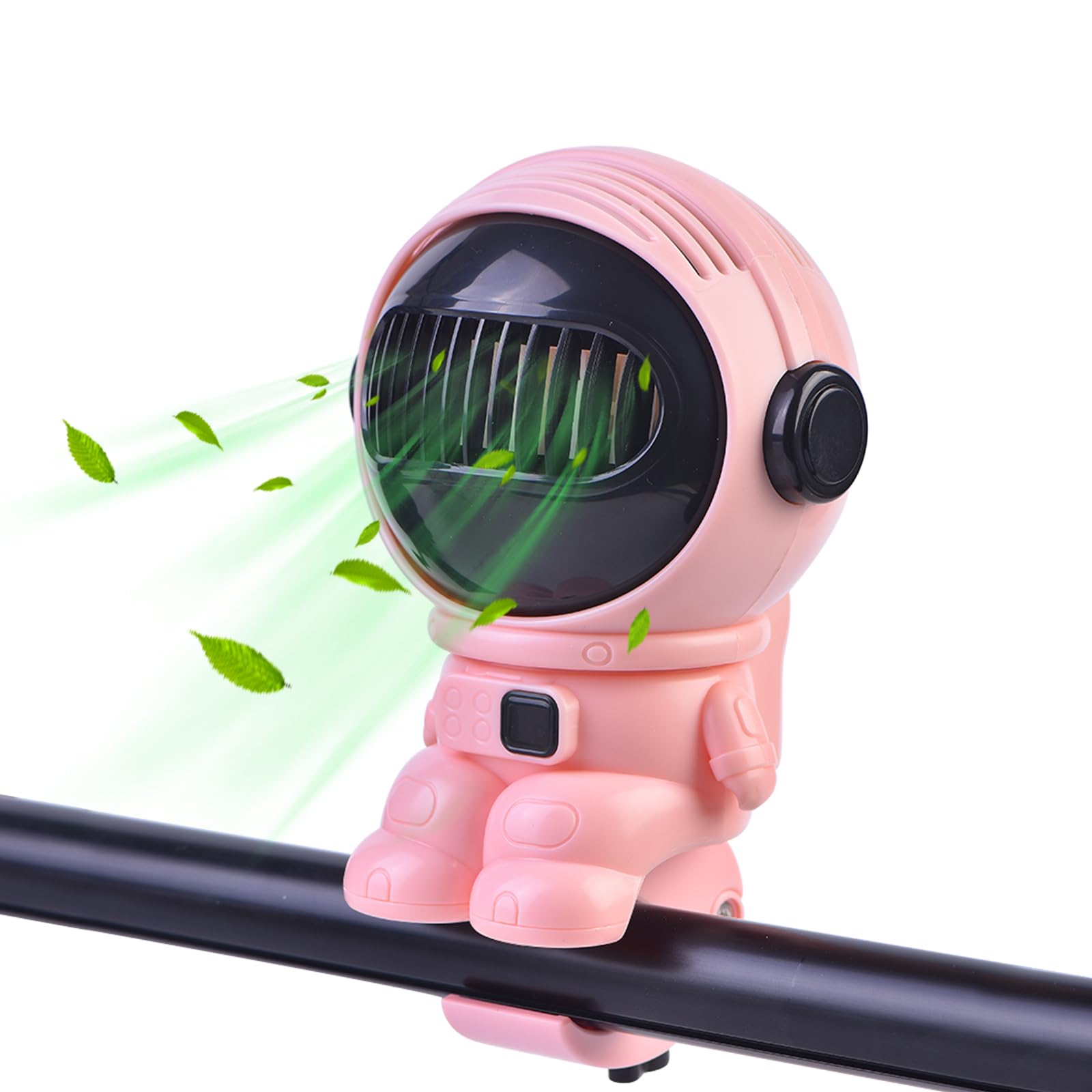 Aionly Pram Fan Clip on Stroller, Pushchair Fan Mini Portable USB Rechargeable 5000mAh Battery Powered Detachable, Baby Holiday Essentials, Buggy Fan for Travel Bed (Pink)