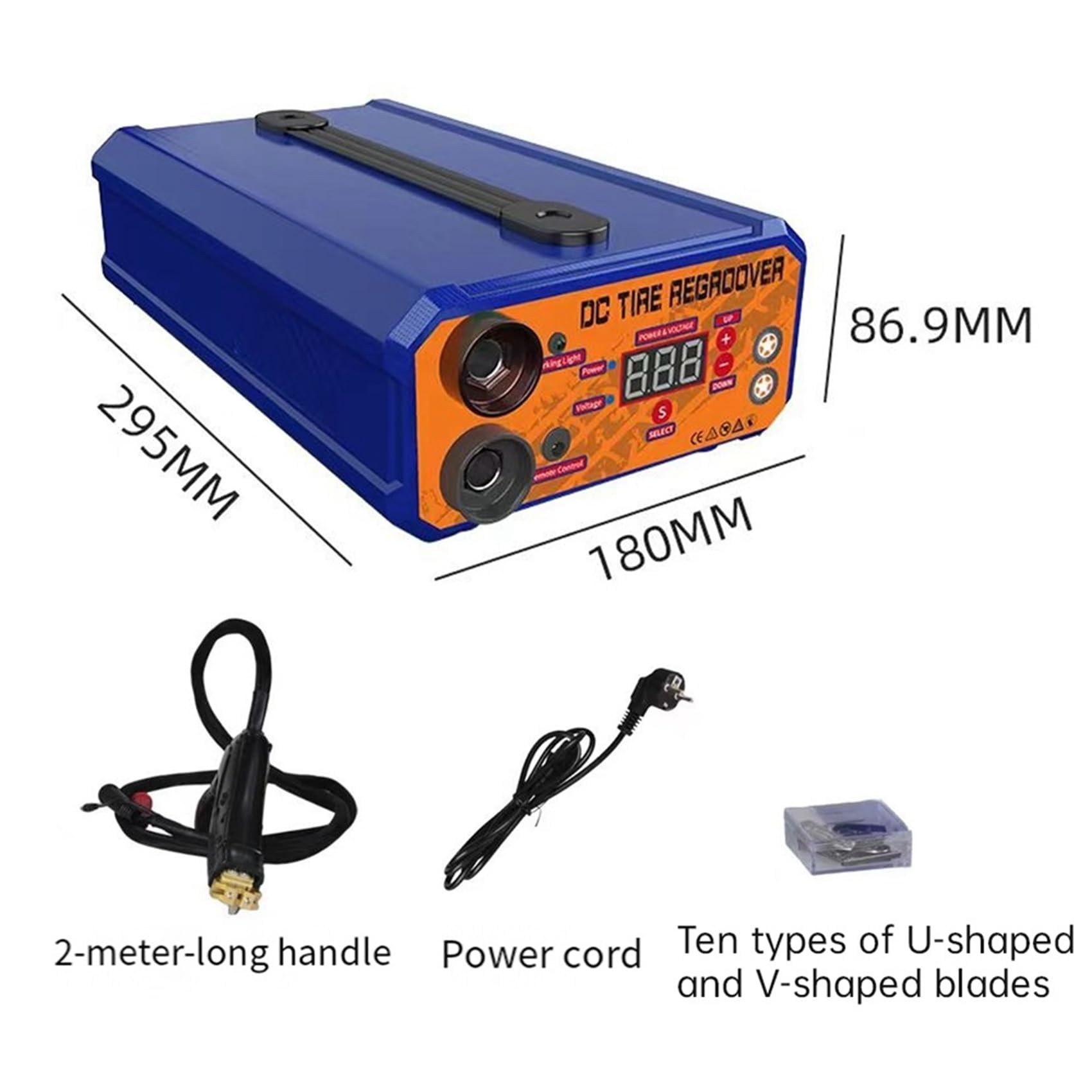 Macchina per Incisione di Gomma per Pneumatici DC da 1KW Conforme All'UE, Attrezzatura per Scanalatura e Rigatura di Pneumatici in Gomma per Elevatori e Automobili, con Spina UE.
