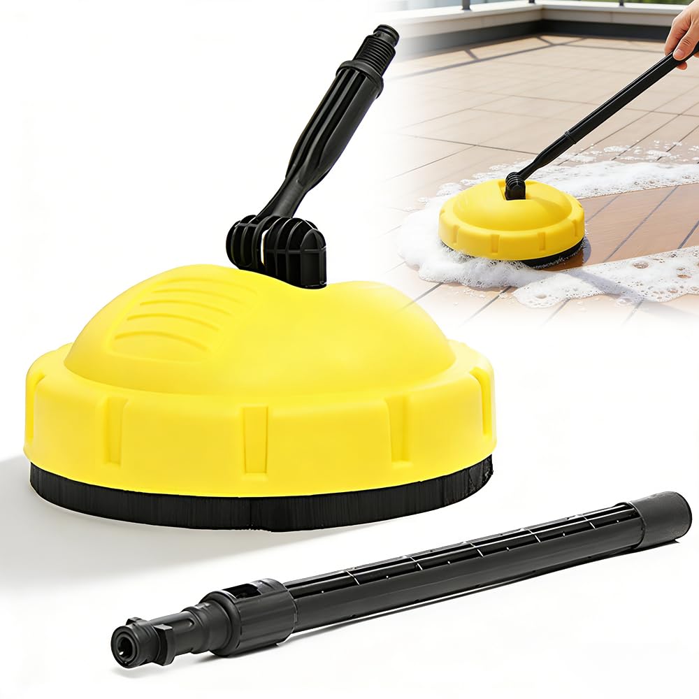 HOVCEH Patio Cleaner Attachment for Karcher K1-K7, Patio Cleaner Head with Long Handle,Rotating Pressure Washer Patio Cleaner Attachment,Versatile Surface Cleaner for Deck Car Yard and Driveway