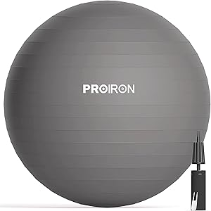 PROIRON バランスボール ばらんすぼーる 55cm 65cm 75cm (6色) 厚い ジムボール フィットネスボール アンチバースト 耐荷重300kg ハンドポンプ付